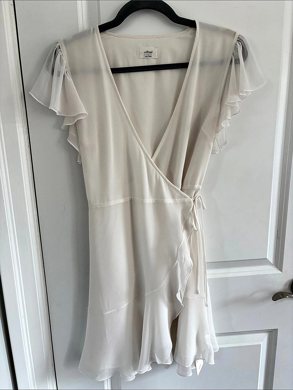 Wilfred Eldorado Dress Ruffle Wrap Mini in White Size Small